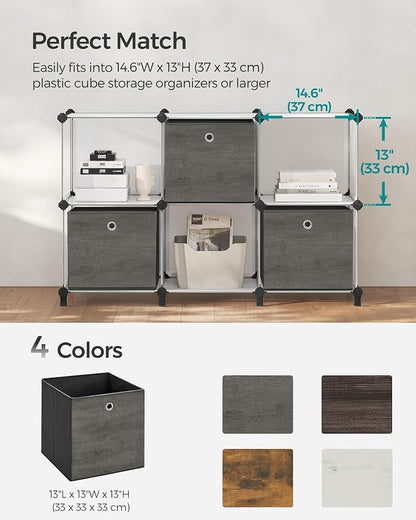 SONGMICS Storage Cubes, Foldable Fabric Storage Bins, Misty Gray, URFB133G01 - Image 6