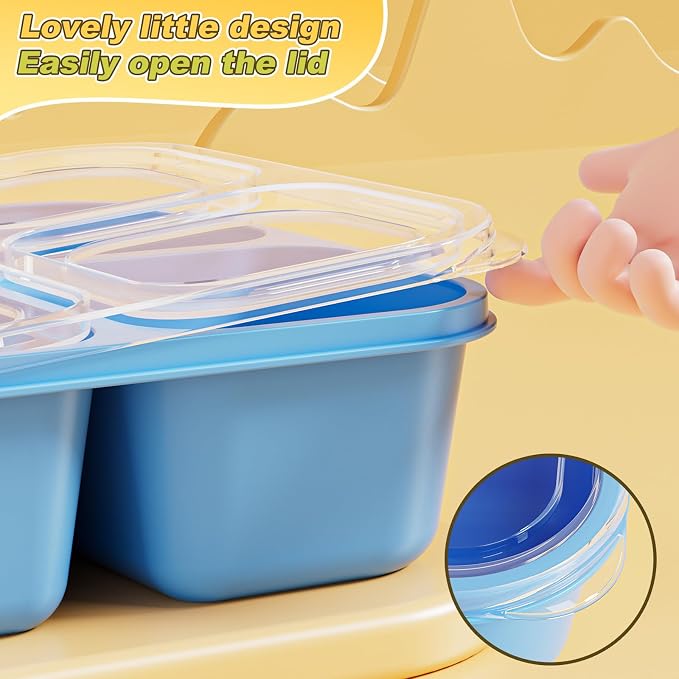 Canfanni 6 Pcs Snack Box Container Set, Reusable 3&4 Compartment Meal Prep - Image 6