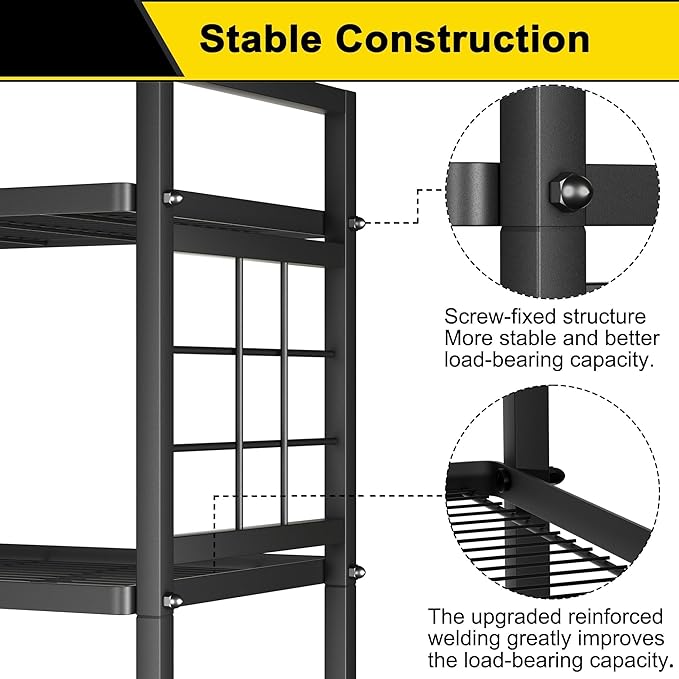 GIOTORENT 5-Wire Standing Book Shelf & Bookcase, Metal Storage Shelving Unit - Image 7