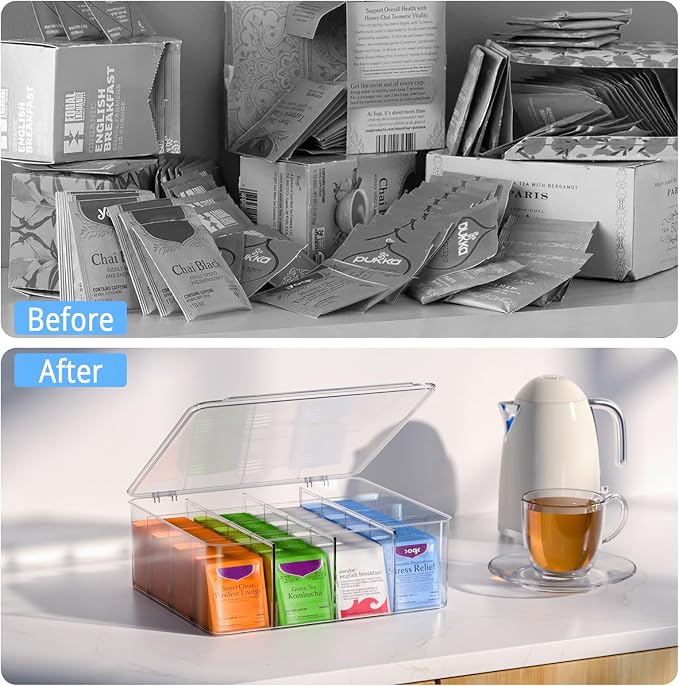 Tea Bags Organizer with Lid: Tea Bag Holder - Image 4