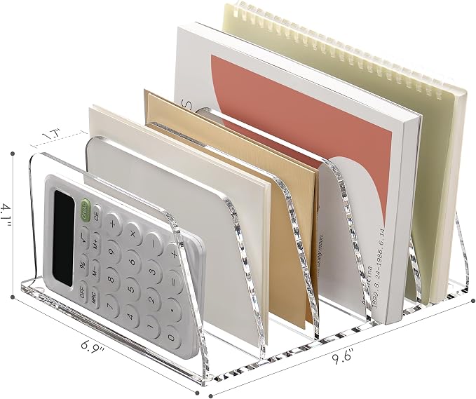 SANRUI Acrylic File Organizer for Desk, Mail Envelope Document Organization - Image 2