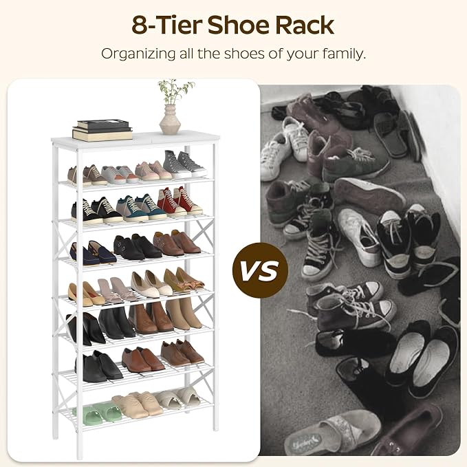 YATINEY 8 Tier Shoe Rack, Shoe Storage Organizer, Large Capacity Shoe Shelf - Image 5