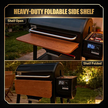 QuliMetal Foldable Front Shelf for Weber Searwood XL 600/Smoque XL, 34.80" - Image 4
