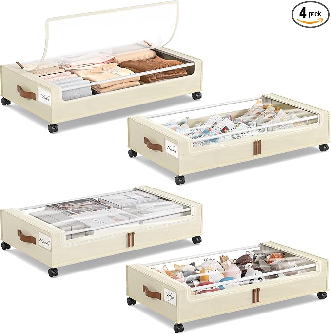 Yecaye 4 Pack Under Bed Storage by Yecaye
