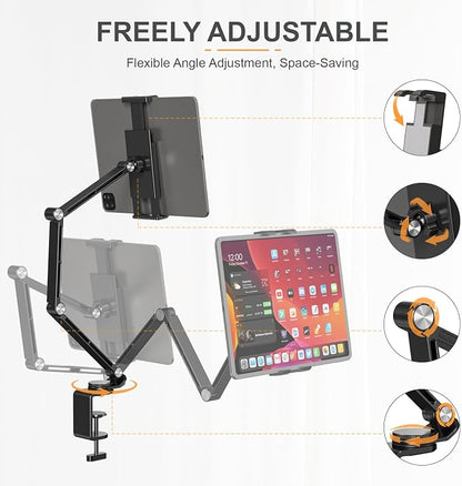 Houele Tablet Stand Holder, Adjustable Foldable Tablet Arm iPad Desk Mount - Image 3