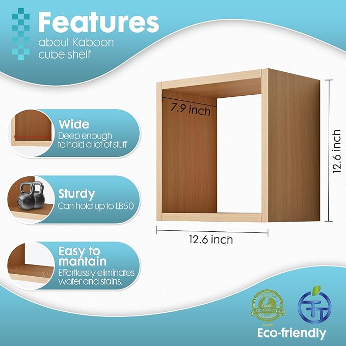 Cube Floating Shelves Set2, Display Shelves Wall Mount 7.75" D x 12.5" W x - Image 3