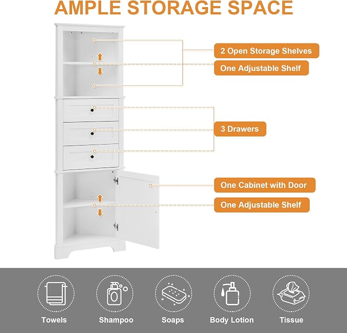 68.9" Tall Triangle Corner Cabinet - Image 5