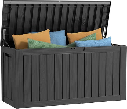 Vixzen 80 Gallon Resin Deck Box, Lockable Outdoor Storage Box by Vixzen