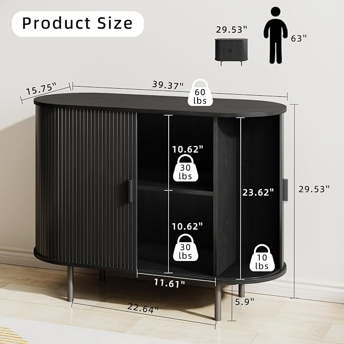 Buffet Sideboard Cabinet with Storage, Modern Accent Coffee Bar Console Table - Image 2
