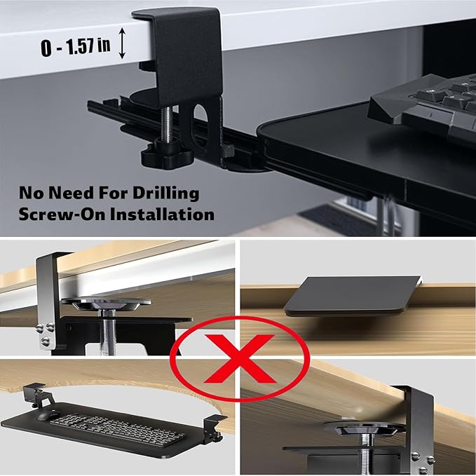 Large Keyboard Tray That Slides Out from Under The Desk, Pull Out - Image 8
