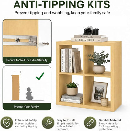 CTESNE【Wooden 4 Cube Storage Organizer Shelf - Image 5