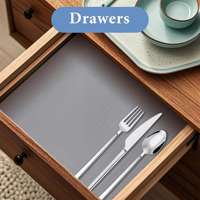 Shelf Liners for Kitchen Cabinets Non Adhesive Drawer Liner 23.6in x 20FT Pure - Image 2