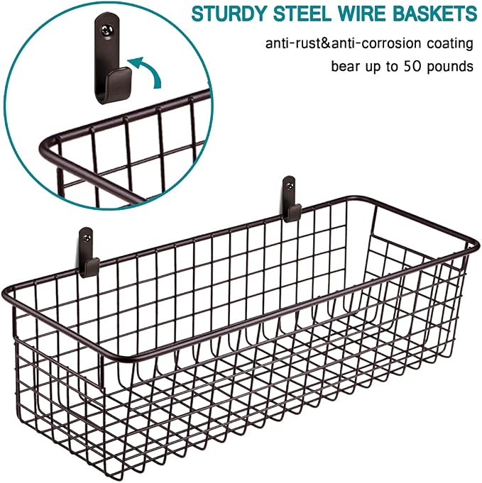 SheeChung Wire Storage Baskets, Metal Toilet Paper Basket Holder, Bronze | 2 - Image 4