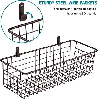 SheeChung Wire Storage Baskets, Metal Toilet Paper Basket Holder, Bronze | 2 - Image 4