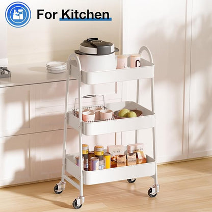 DUMOS 3 Tiers Metal Rolling Utility Cart - Image 6