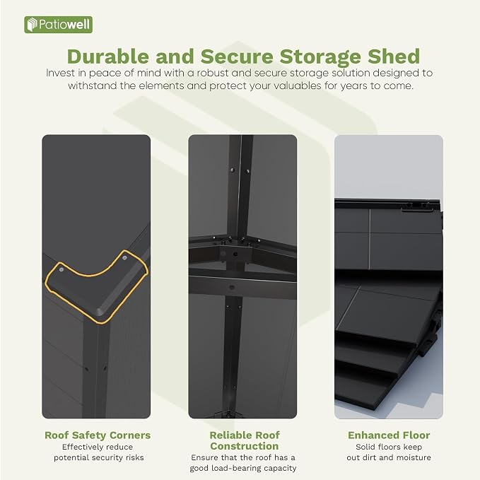 Patiowell 6X4 FT Plastic Outdoor Storage Shed - Image 5