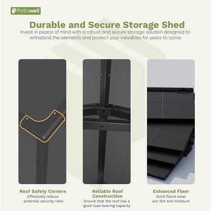 Patiowell 6X4 FT Plastic Outdoor Storage Shed - Image 5