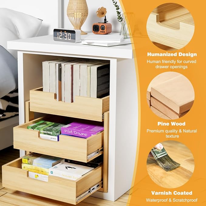 Pull Out Cabinet Organizer, 3 Tier Soft Close Slide Out Wooden Pull out Drawers - Image 4