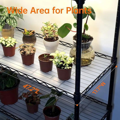 Bstrip Indoor Greenhouse with Grow Light, 5-Tier 47.2"x17.8"x71" Metal Plant - Image 5