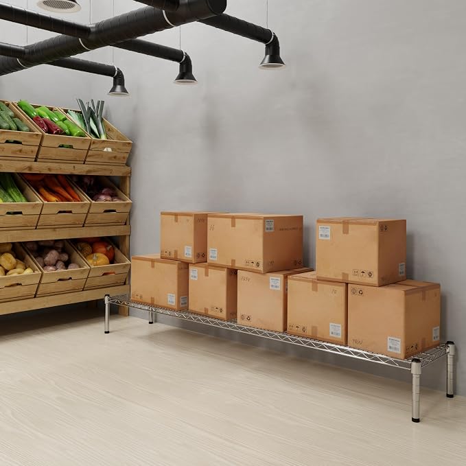 14" Deep x 72" Wide x 8" Height 1-Tier Wire Shelving Kit | NSF Commercial - Image 2