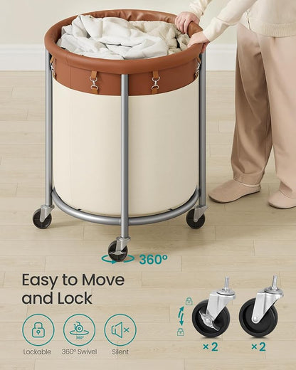 SONGMICS Laundry Basket, Rolling Steel Frame - Image 6