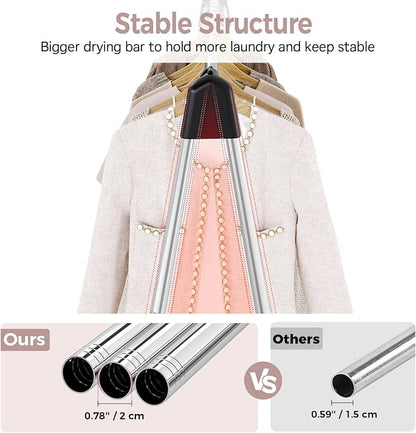 TOOLF Clothes Drying Rack Foldable, Laundry Drying Rack Stainless Steel - Image 6