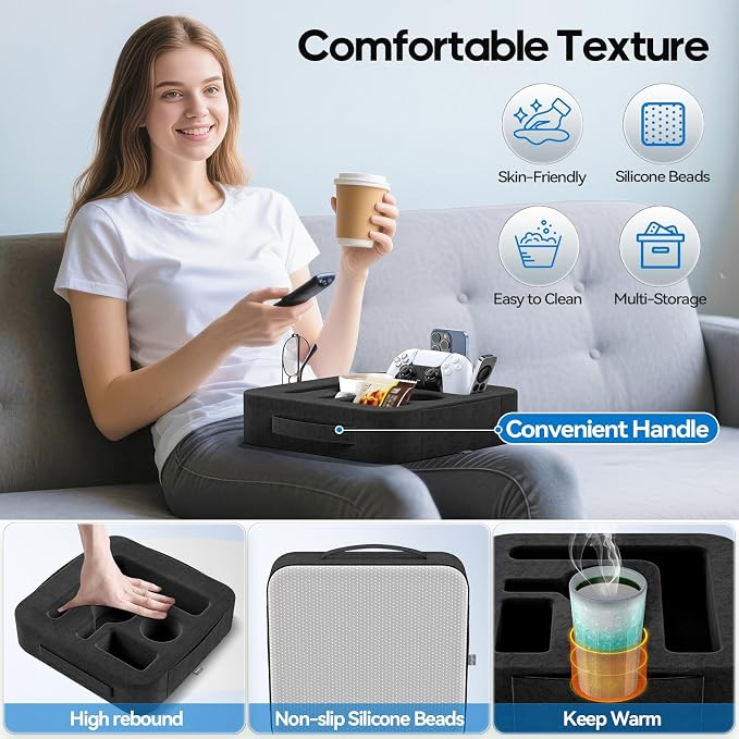 Couch Cup Holder Pillow, Sofa and Bed Caddy - Image 5