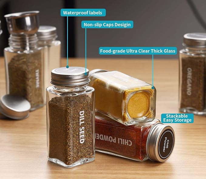 Antimbee 40-Pack 3.5 OZ Glass Spice Jars - Image 5