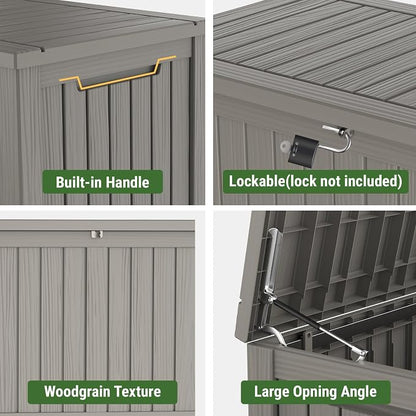 Mars Villa 180 Gallon Outdoor Storage Box Waterproof, Extra Large Resin Deck Box - Image 5