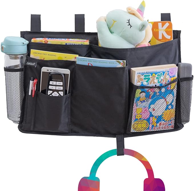 LEISUIT Hanging Storage Bag Bedside Organizer 9 Pockets Black by Leisuit