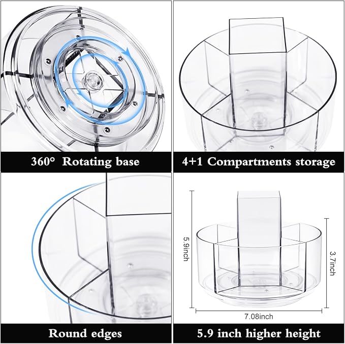 JIKIOU Acrylic Pen Holder, 360-Degree Rotating Pen Holder - Image 6