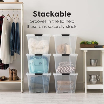IRIS USA 12-Pack 54 Quart Stackable Storage Bins - Image 4