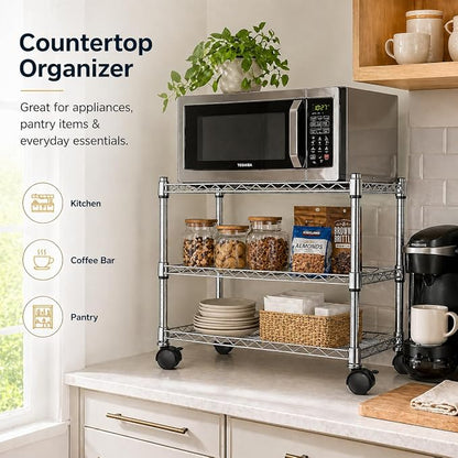 Simple Deluxe 3-Tier Storage Shelves, 750 Lbs Loading Capacity, 24.02" W x - Image 3