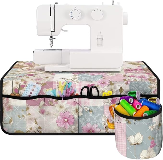 Sewing Machine Mat Pink Blue Floral Patchwork Non Slip Stitching Device by Unknown