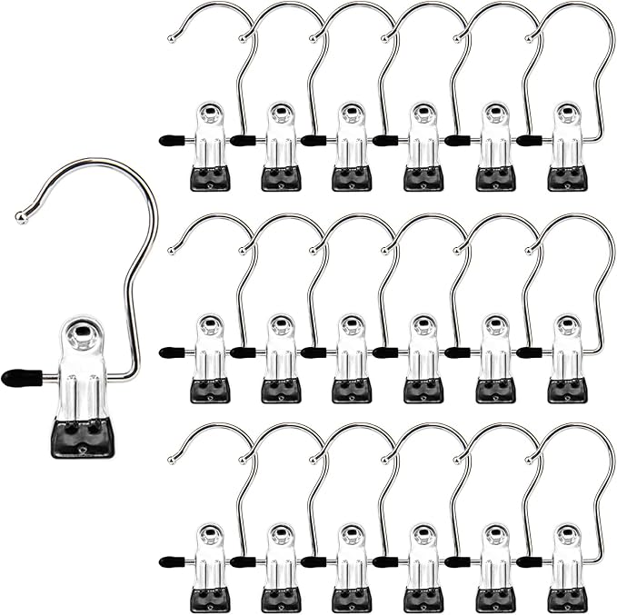 Boot Hangers Clips, 100 Pack Black Laundry Hooks Hanging Clips Clothes Pins by MECHEER