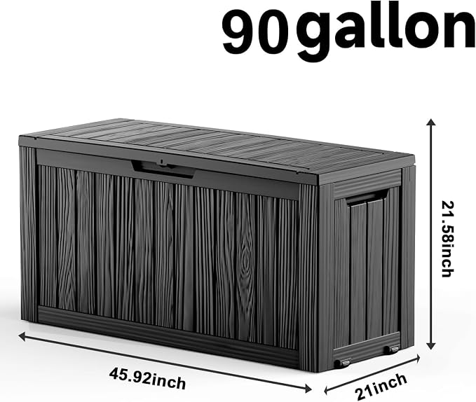 90 Gallon Waterproof Outdoor Storage Box, Deck Boxs - Image 3