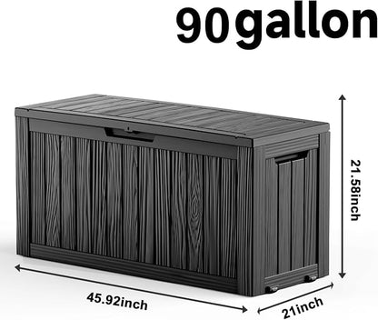 90 Gallon Waterproof Outdoor Storage Box, Deck Boxs - Image 3