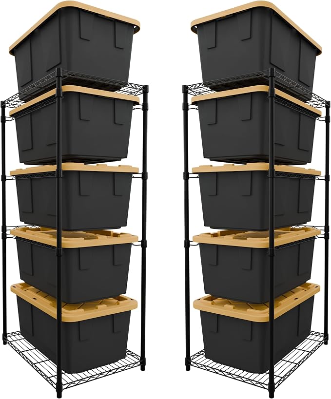 SafeRacks 2 Pack 5-Tier Steel Tote Rack by SafeRacks
