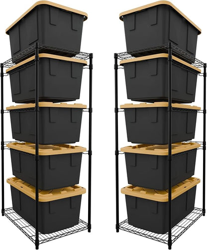 SafeRacks 2 Pack 5-Tier Steel Tote Rack by SafeRacks