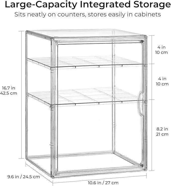 Baby Bottle Organizer – X-Large Adhesive Wall-Mount 3 Tier Adjustable Acrylic - Image 4