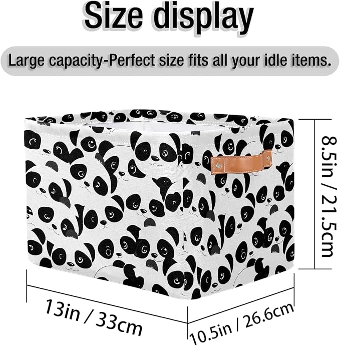 Pardick Cute Panda Animal Basket Storage Bins Large Fabric Toys Storage Cube Box - Image 4