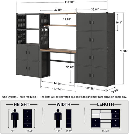 FLEXIMOUNTS 117"W Modular Garage Storage Cabinet - Image 2
