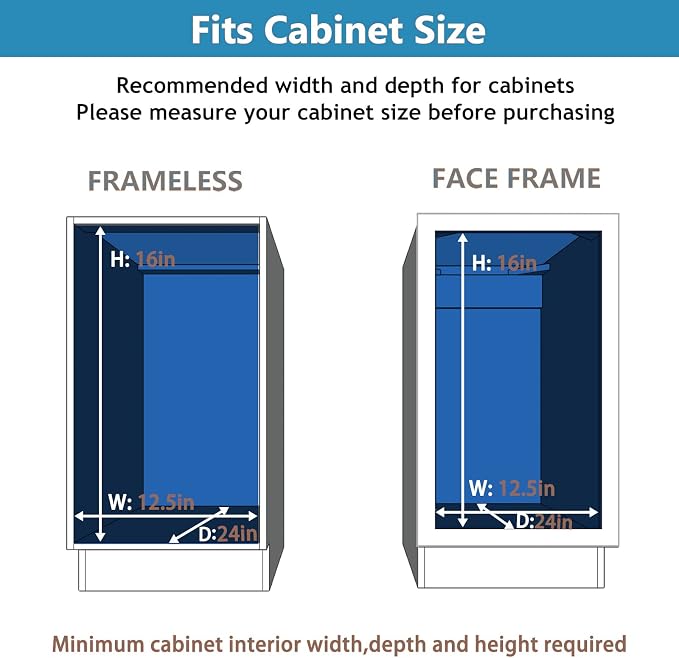 LOVMOR 2 Tier Individual Pull Out Cabinet Organizer 10½" W x 21½" D, Slide Out - Image 4