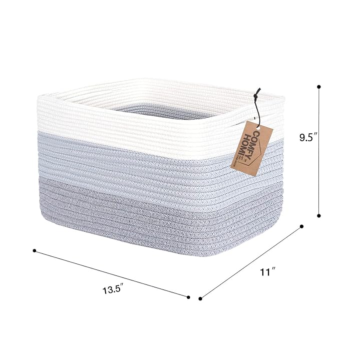 COMFY-HOMI Cotton Rope Woven Basket - Image 5