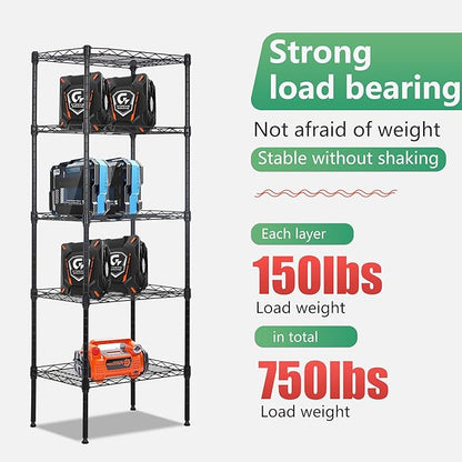 FDW 17L x 12W x 48H Wire Shelving 5 Tier Adjustable Metal Shelves NSF Pantry - Image 6