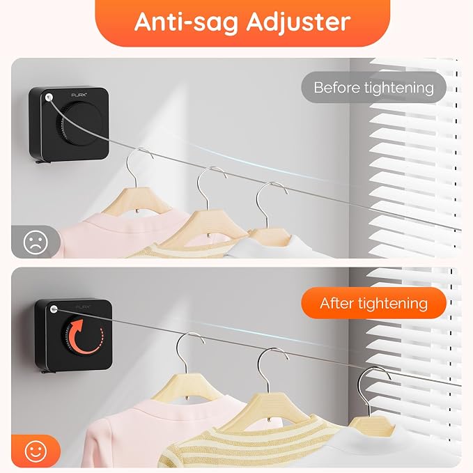 Retractable Clothesline Indoor, Non-Sagging Outdoors Clothesline Retracting - Image 4