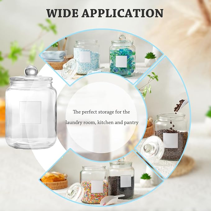 Laundry Glass Jars with Dryer Sheets Holder, Containers with Scoop and Labels - Image 8