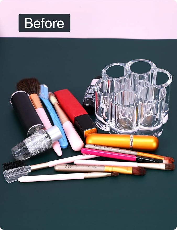 MOSIKER Acrylic Lipstick Holder, Small Flower Clear Compact Chapstick Lip Gloss - Image 3