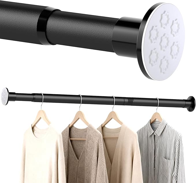 No Drilling Closet Rod, Adjustable Black Closet Rod, 28-98 Inches Closet by Unknown