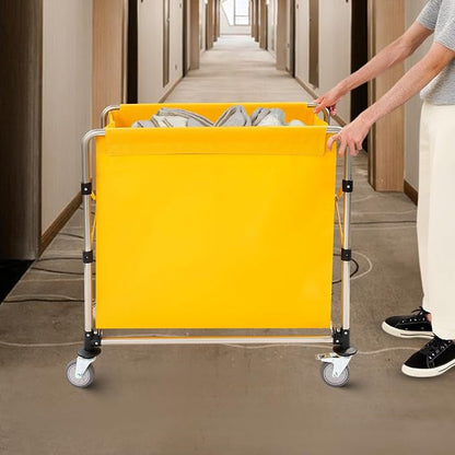 Commercial Laundry Cart with Wheels, Folding Laundry Hamper Cart, Heavy Duty - Image 3